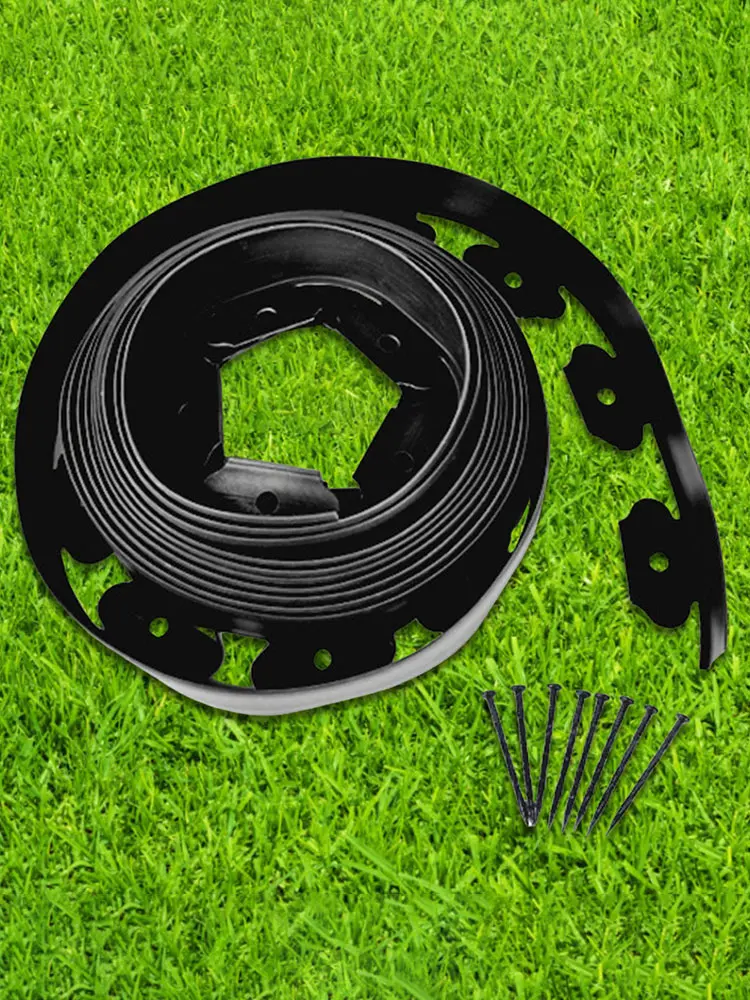 5/10M Garden Edging with Spikes Landscape Edging No Dig Flexible Lawn Edging Kit for Yard Flowerbeds