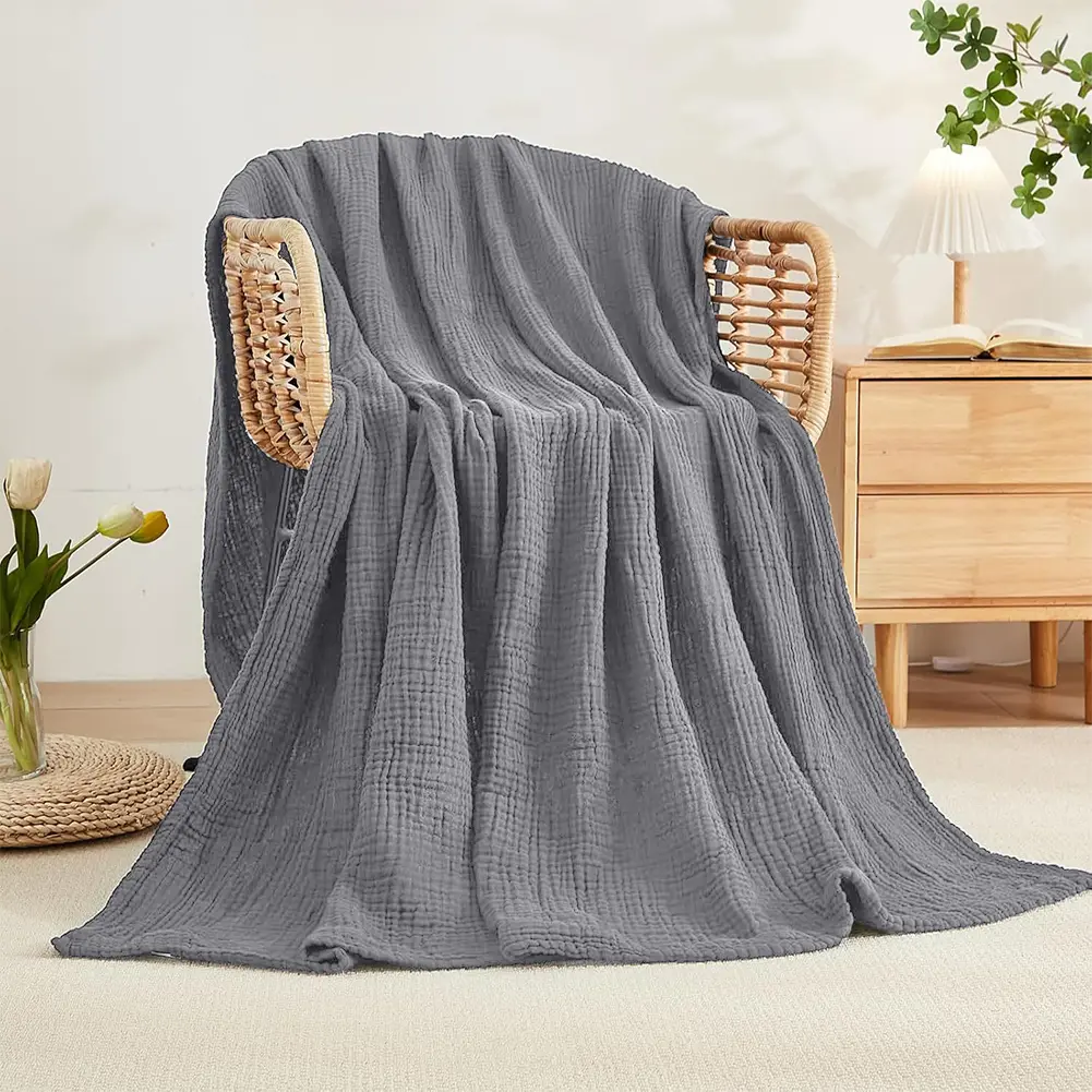 Muslin Newborn Wrap Foldable Bedding Bath Towel Breathable Cotton Infant Swaddling for Bed Sofa Cover Travel Blanket