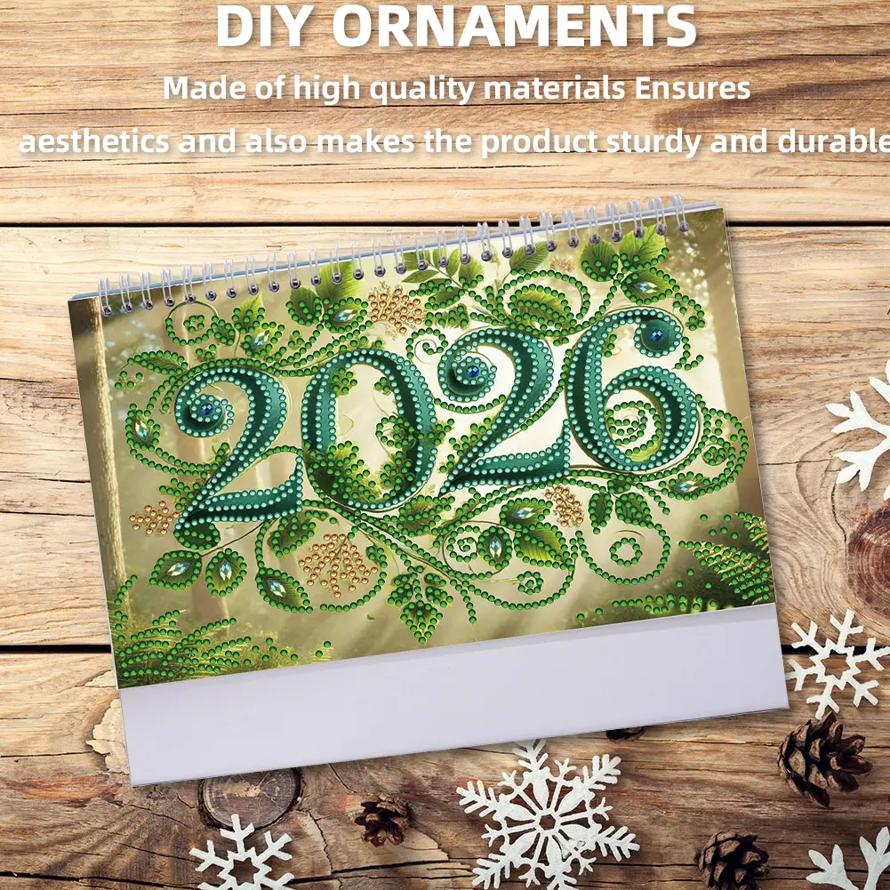 2026 Calendar Diamond Painting Kit with Irregular Shaped Diamonds for Living Room Bedroom Office Desk Gift Giving