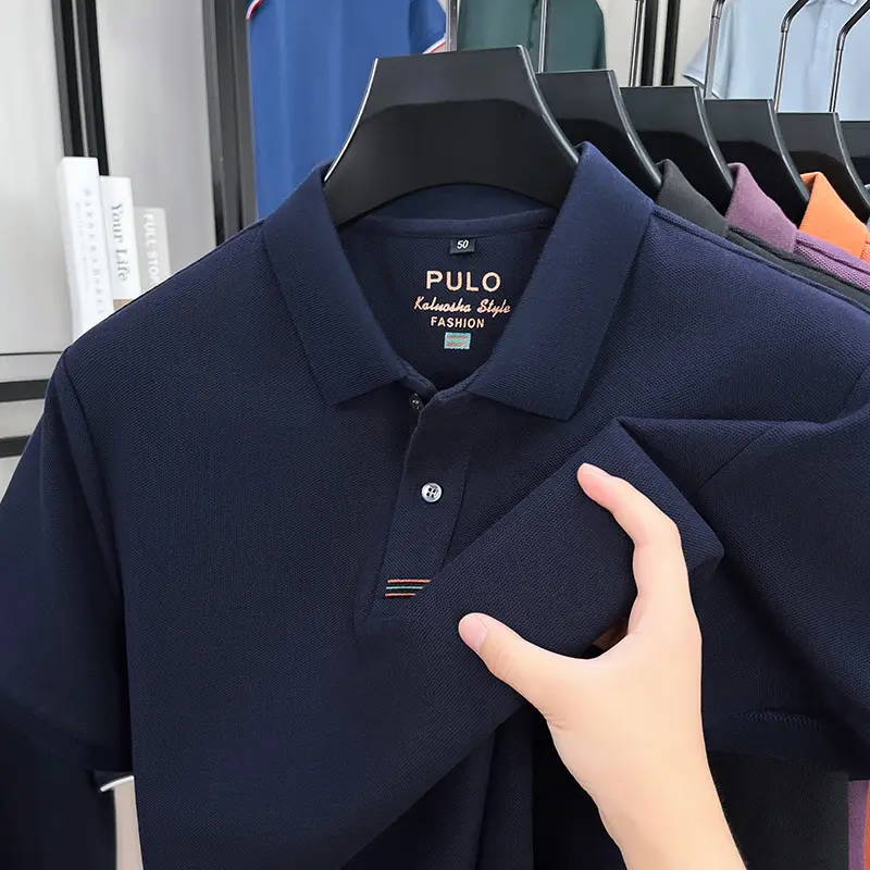Light Luxury High-quality Summer Pure Cotton Lapel Short Sleeved T-shirt Fashion Trend Polo Shirt Top