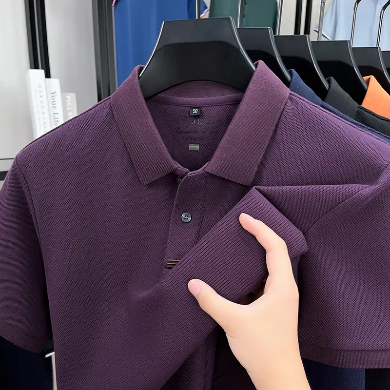Light Luxury High-quality Summer Pure Cotton Lapel Short Sleeved T-shirt Fashion Trend Polo Shirt Top