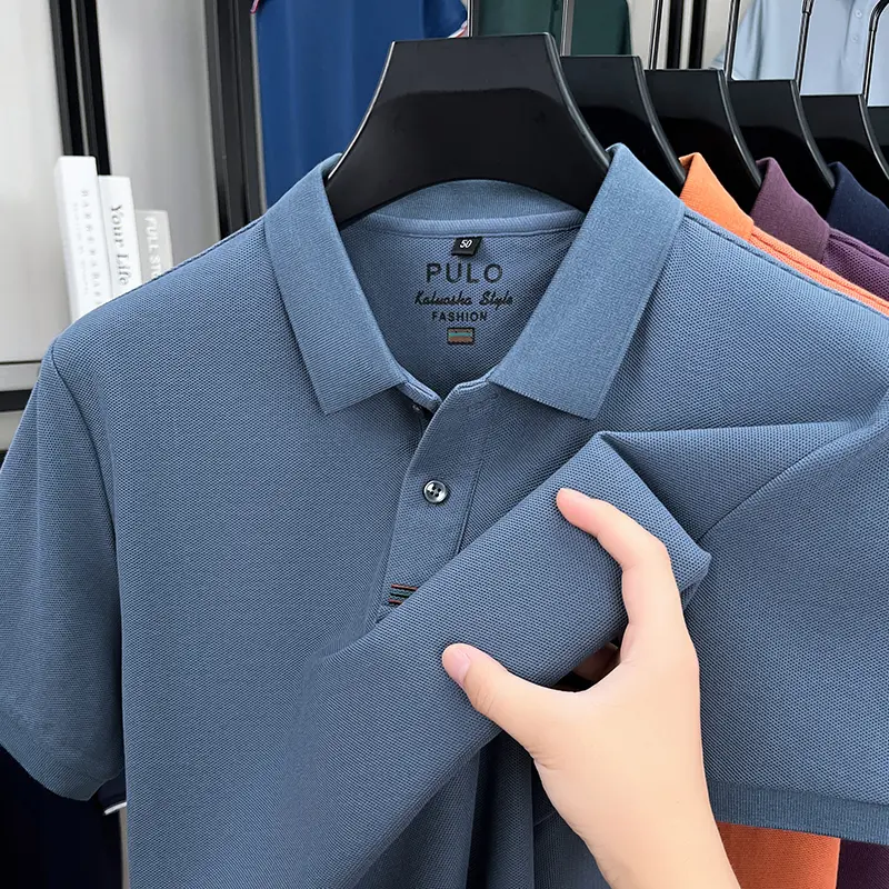 Light Luxury High-quality Summer Pure Cotton Lapel Short Sleeved T-shirt Fashion Trend Polo Shirt Top