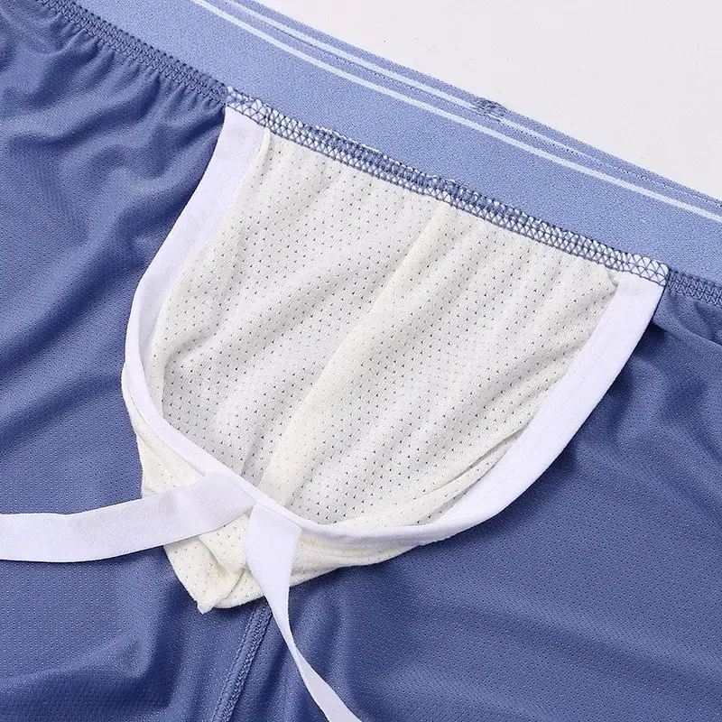 1PCS/2PCS/3PCS  Cool and Breathable Men's Ice Silk Casual Shorts Open Side  for Summer Homewear Arrow Shorts