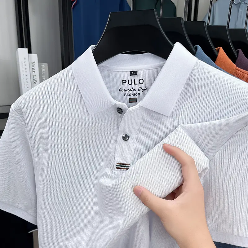 Light Luxury High-quality Summer Pure Cotton Lapel Short Sleeved T-shirt Fashion Trend Polo Shirt Top