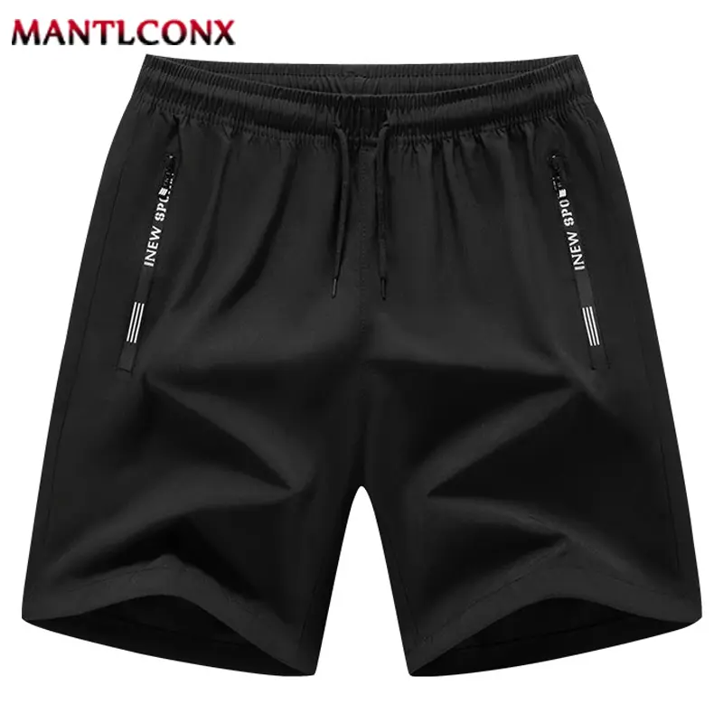 Newest Summer Shorts Men Gym Sport Running Fitness Workout Man Short Pants Breathable Quick-drying Drawstring Men's Shorts Black
