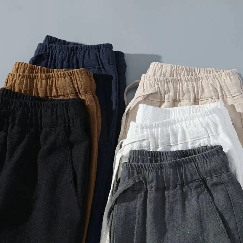 Men Shorts for Men Cotton Linen Casual Breathable Beach Shorts Men's Short Sweatpants Vacation Gym Basketball
