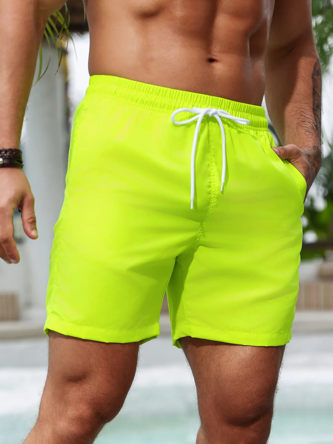 Summer holiday fluorescent coloured beach shorts shorts