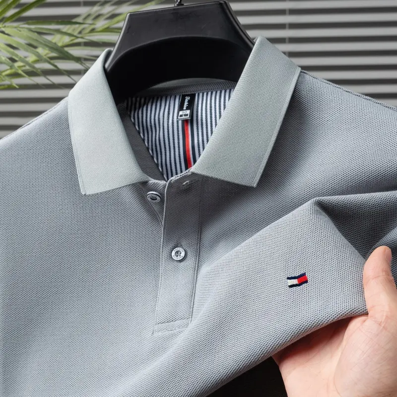 100% pure cotton summer new men's short sleeve high-end custom brand POLO shirt designer exquisite embroidery T-shirt casual top
