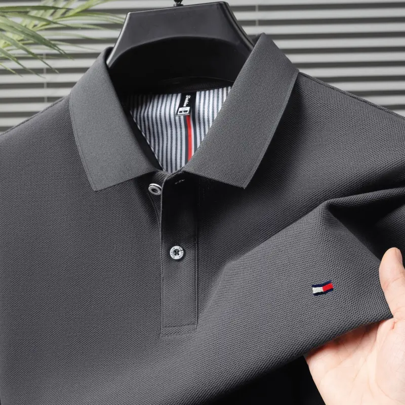 100% pure cotton summer new men's short sleeve high-end custom brand POLO shirt designer exquisite embroidery T-shirt casual top