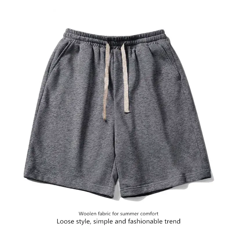 Men's Athletic Shorts Summer Workout Loose Fit Plain Black Knit Running Basketball Gym Training Sports Shorts