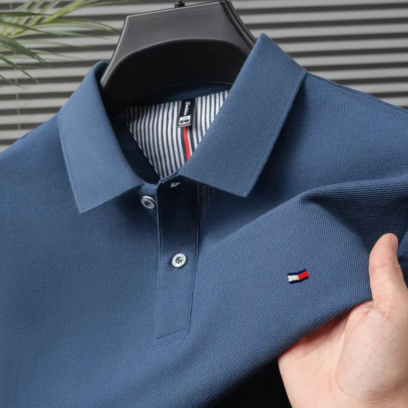 100% pure cotton summer new men's short sleeve high-end custom brand POLO shirt designer exquisite embroidery T-shirt casual top