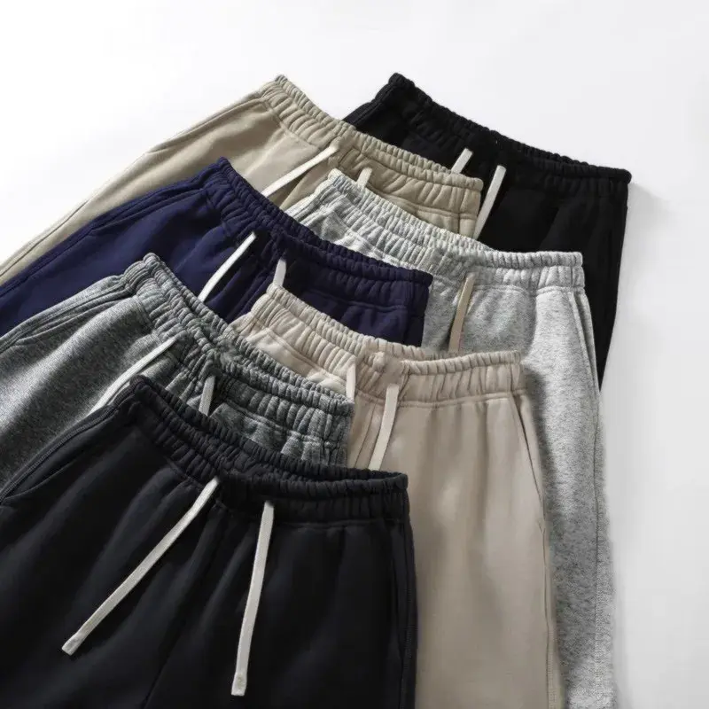 Men's Athletic Shorts Summer Workout Loose Fit Plain Black Knit Running Basketball Gym Training Sports Shorts