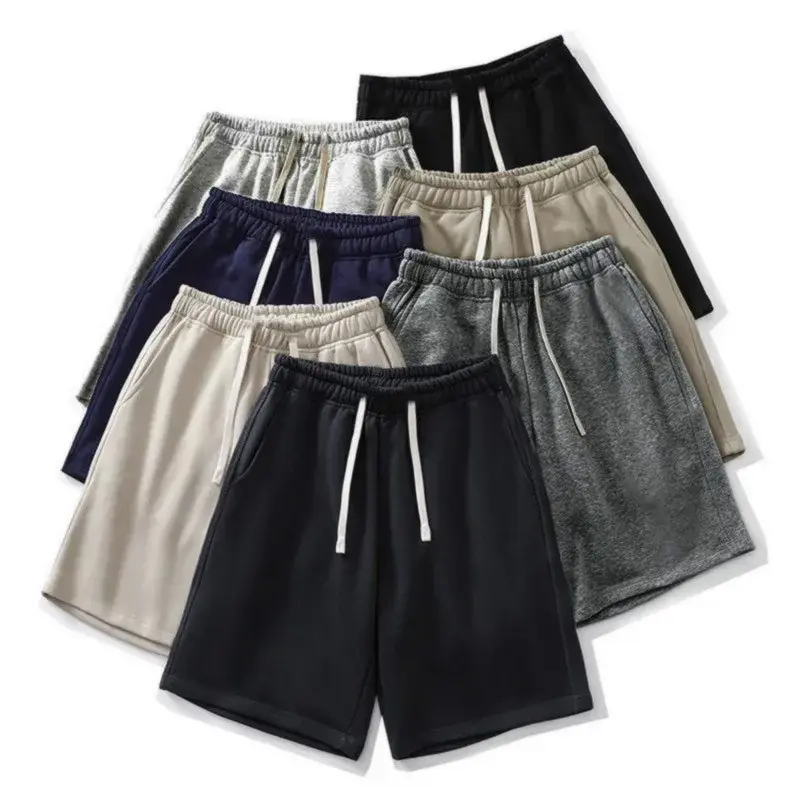 Men's Athletic Shorts Summer Workout Loose Fit Plain Black Knit Running Basketball Gym Training Sports Shorts