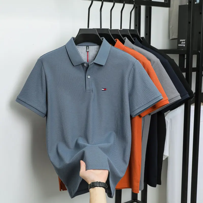 100% pure cotton summer new men's short sleeve high-end custom brand POLO shirt designer exquisite embroidery T-shirt casual top