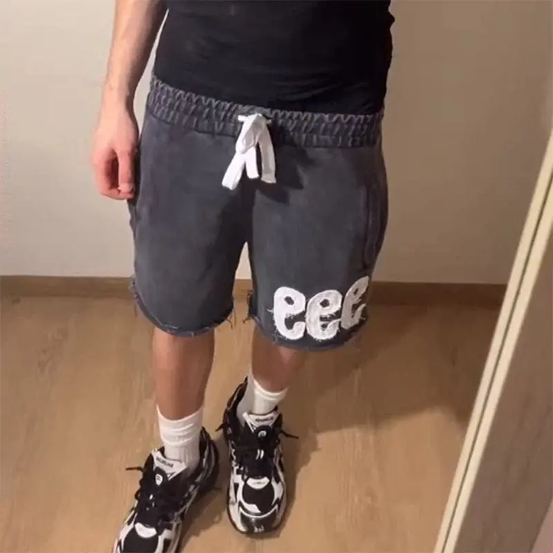 Men's 2025 Summer Y2K Hight Street Hip Hop Punk streetwear Shorts Men Retro Harajuku 999 Loose Casual Shorts Trendy Sport Pants