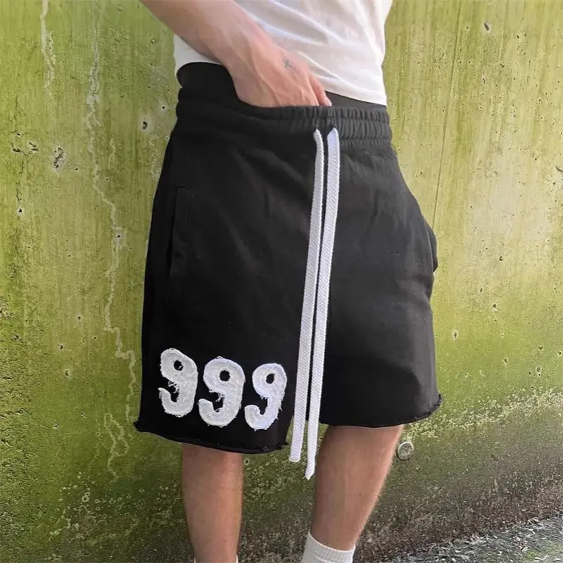 Men's 2025 Summer Y2K Hight Street Hip Hop Punk streetwear Shorts Men Retro Harajuku 999 Loose Casual Shorts Trendy Sport Pants