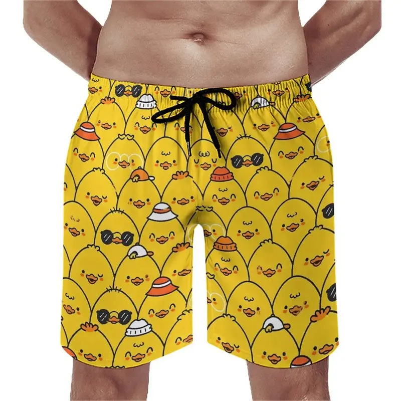 New Funny Duck Pattern 3D Print Beach Shorts Men's Hawaiian Swimsuits Surfing Vacation Board Pants Swimming Trunks Kids Clothing