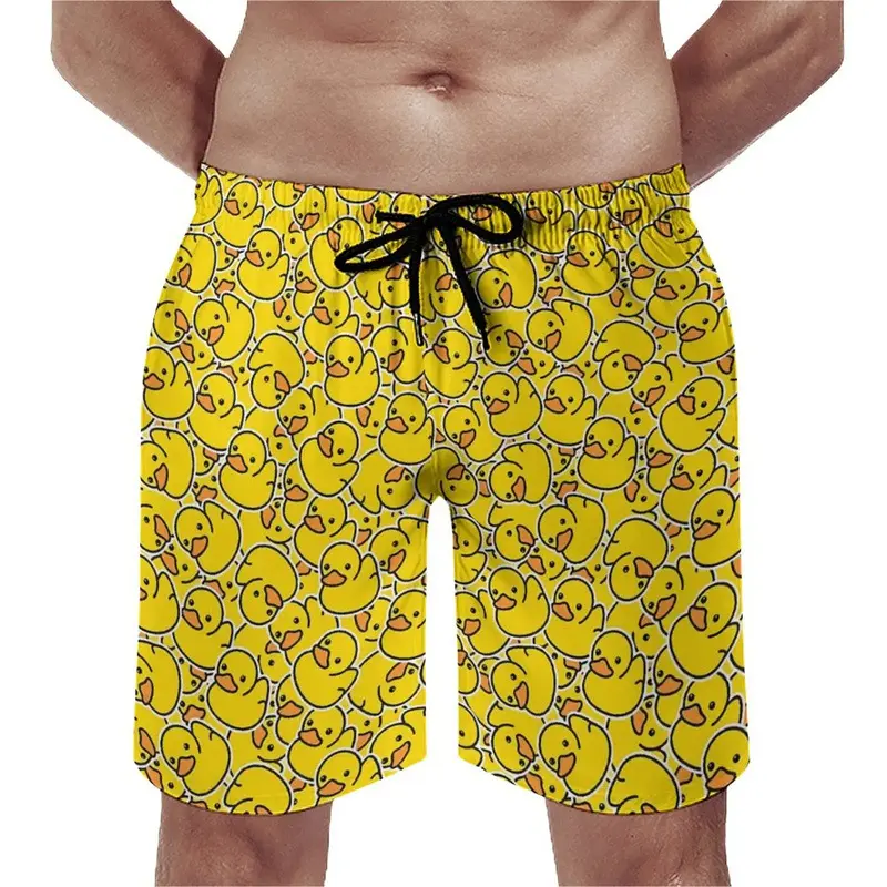 New Funny Duck Pattern 3D Print Beach Shorts Men's Hawaiian Swimsuits Surfing Vacation Board Pants Swimming Trunks Kids Clothing