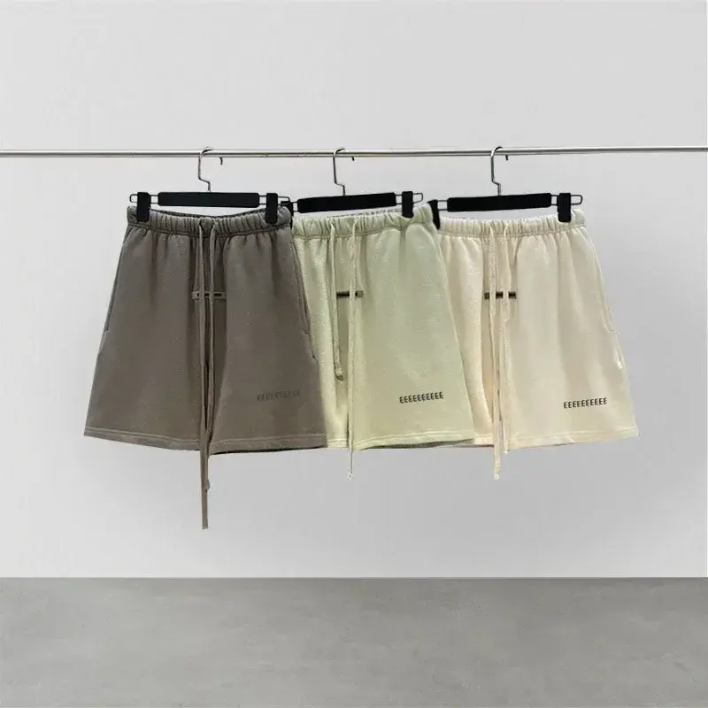 Luxury Men's Casual Shorts Reflective Letter Logo Designer Brand Cotton Shorts