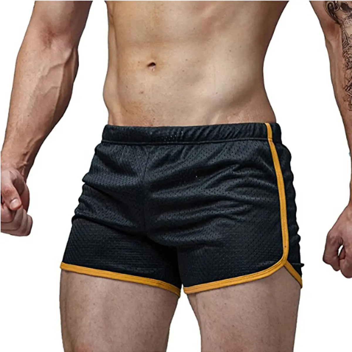 Summer Quick Dry Shorts Men Beachwear Workout Gym Sports Running Fitness Casual Elastic Drawstring Shorts For Men