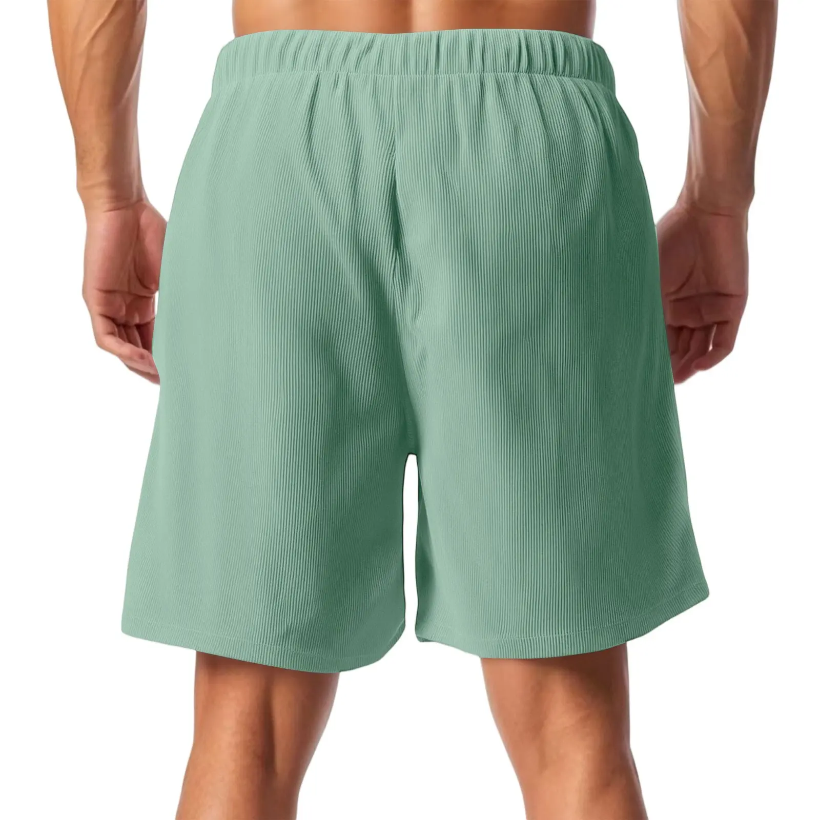 2025 Men's Corduroy Casual Shorts - Summer Style Casual Shorts, Elastic Waist, Fitness & Work Shorts, Solid Color Shorts S-4XL
