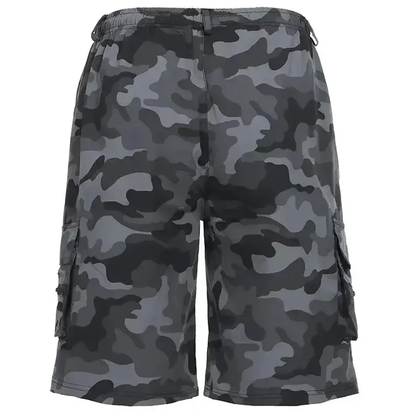 Mens Cargo Shorts Summer Outdoor Camouflage Print Short Pants Multi Pocket Casual Utility Style Big Size Trousers Durable Fabric
