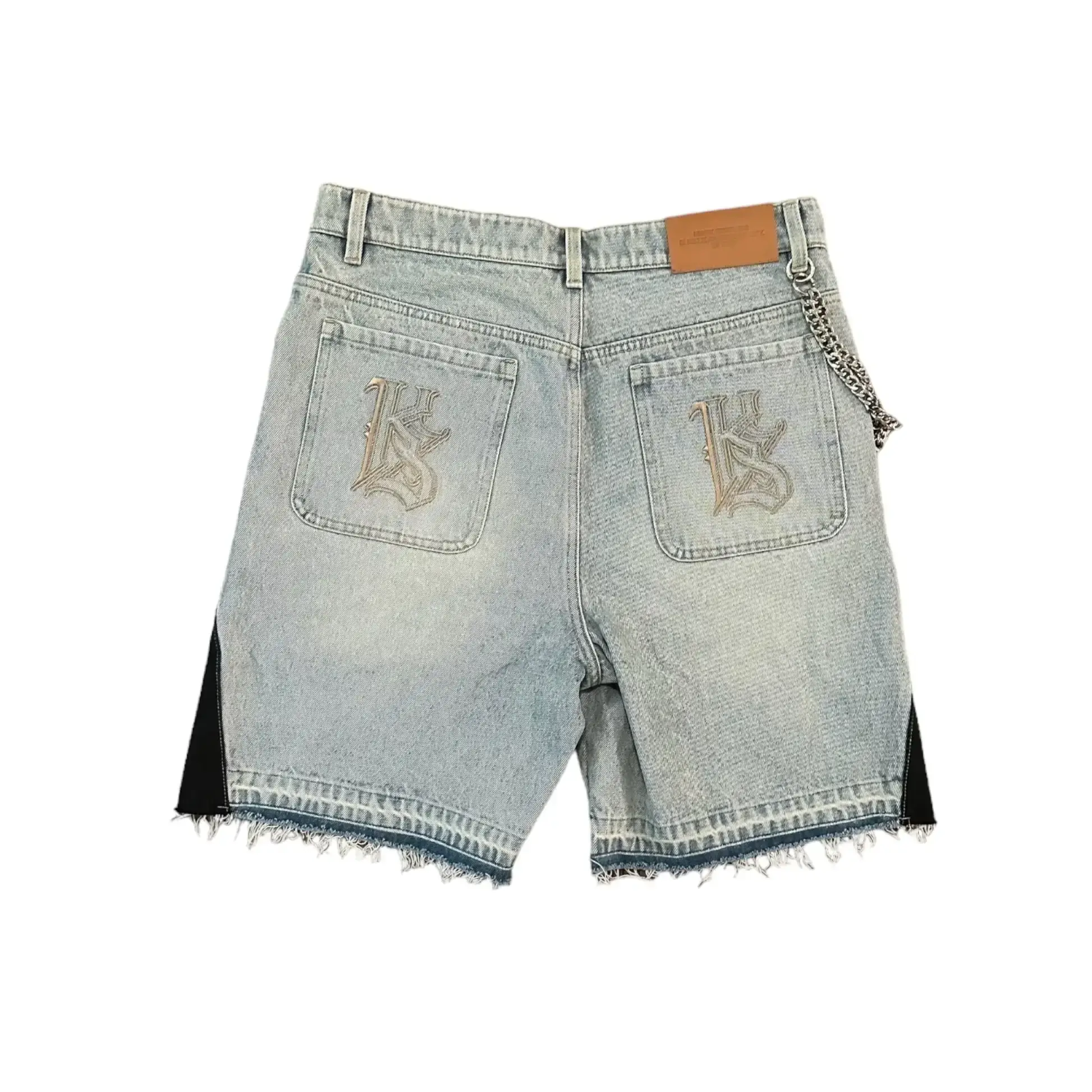 American Retro Denim Shorts Y2K Jeans Harajuku Hip Hop Cartoon Embroidery Retro Baggy Shorts Low Waist Sports Basketball Shorts