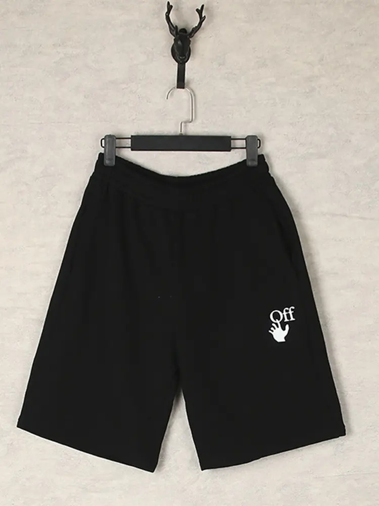 2025 Summer New Shorts Gray Melted Arrow Men's Casual Sports Five-point Pants White Outdoor Casual Fashion Shorts
