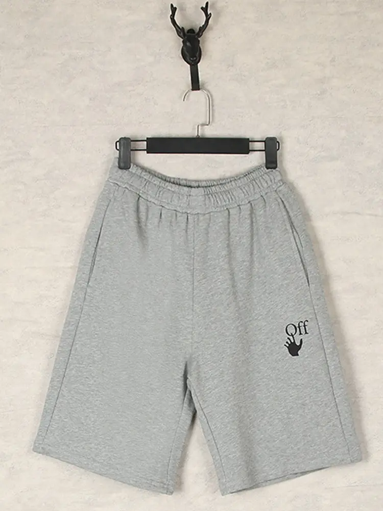 2025 Summer New Shorts Gray Melted Arrow Men's Casual Sports Five-point Pants White Outdoor Casual Fashion Shorts