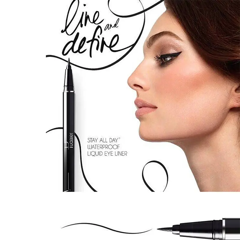 Pudaier black eyeliner long-lasting waterproof quick-drying liquid eyeliner pen, easy for beginners to use