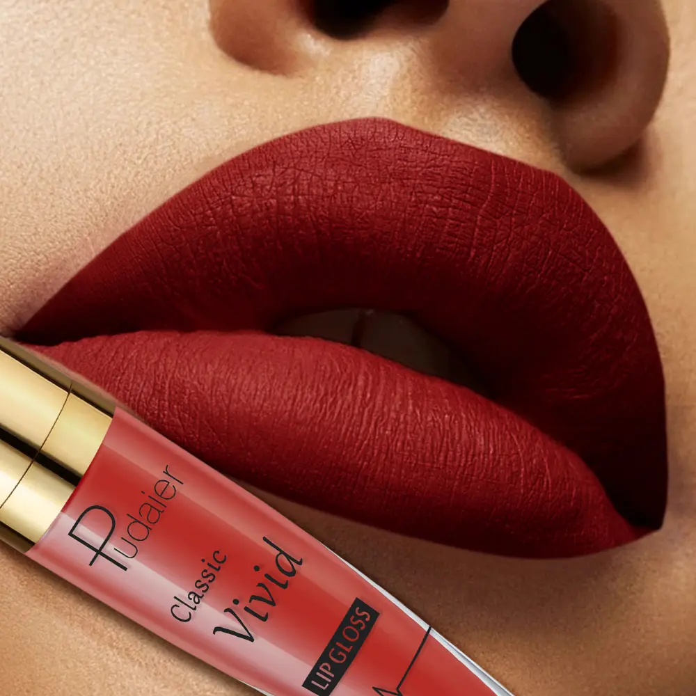 Pudaier matte lip glaze creates sexy and charming lips，waterproof and long-lasting lip glaze, suitable for daily wear at music f