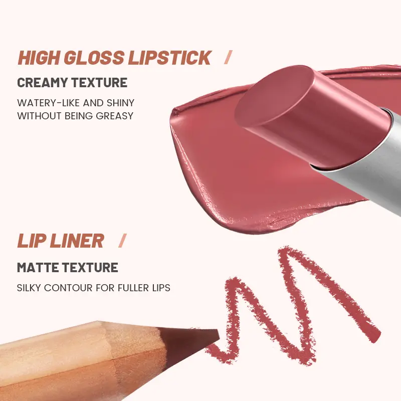 Pudaier Lip Line Wet Gloss Lip Oil Gift Set - Mirror Gloss, Moisturizing and Long-lasting, Daily Natural Nourishing Smudge, Gift
