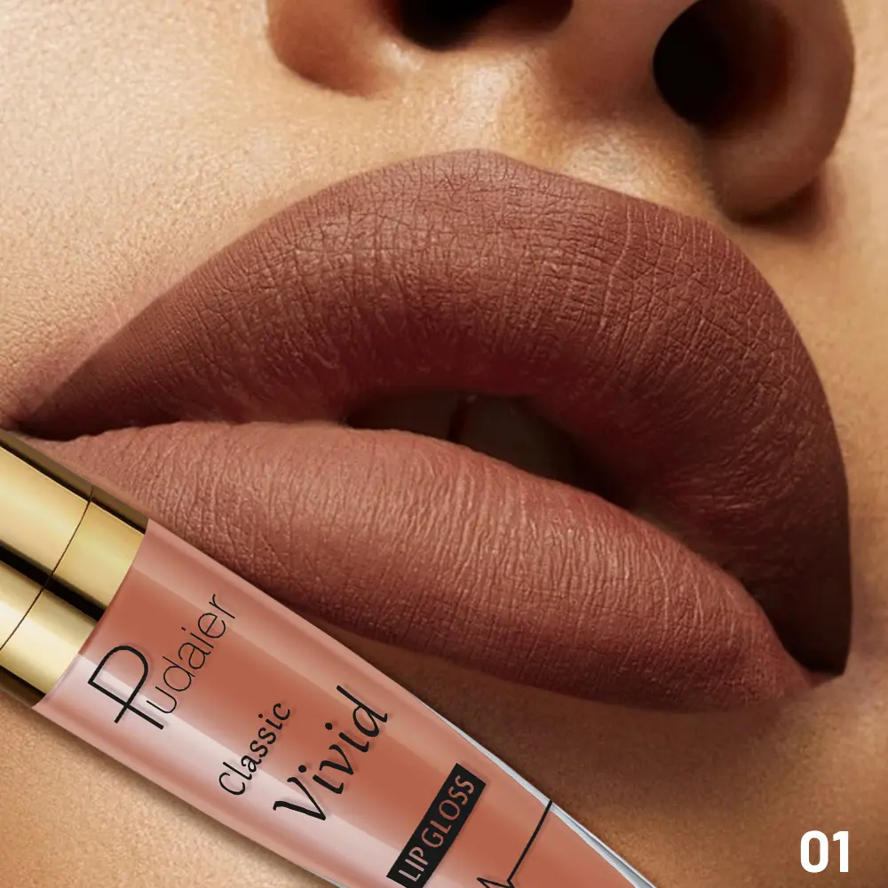 Pudaier matte lip glaze creates sexy and charming lips，waterproof and long-lasting lip glaze, suitable for daily wear at music f