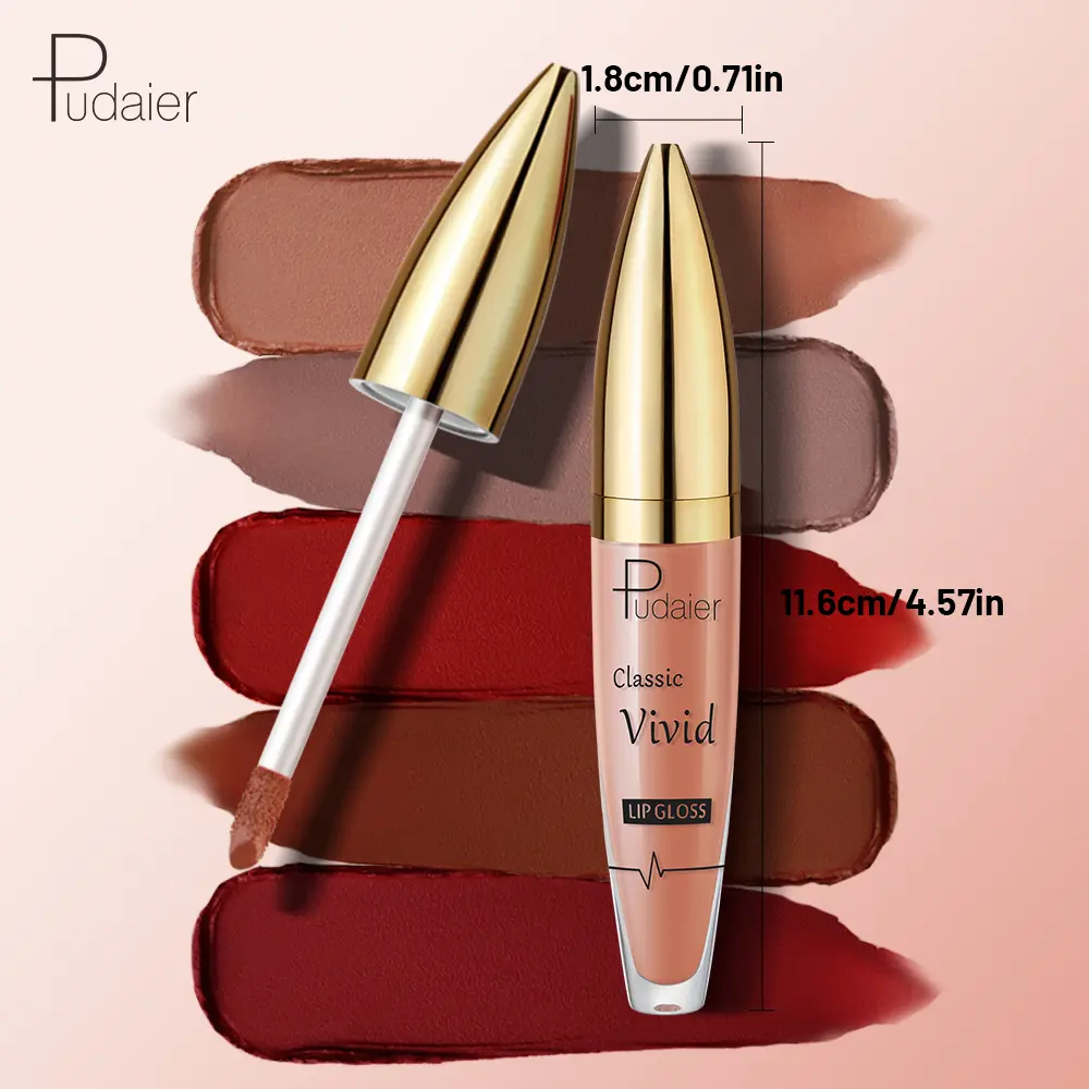 Pudaier matte lip glaze creates sexy and charming lips，waterproof and long-lasting lip glaze, suitable for daily wear at music f
