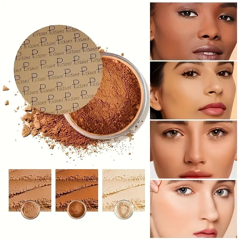 8 Color Long-Lasting Oil Control Matte Loose Face Powder - Invisible, -Matte Finishing Powder For Setting Foundation Makeup