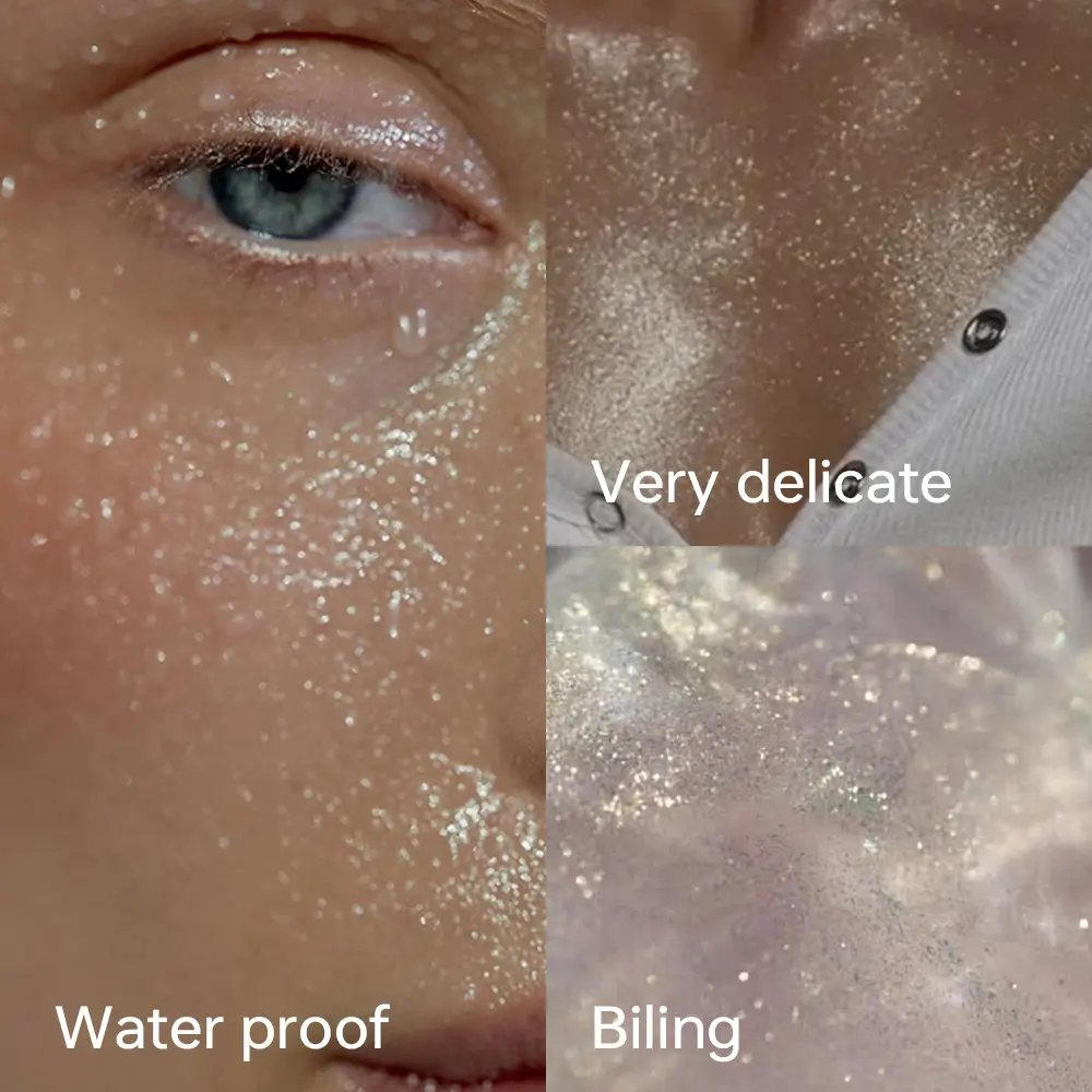1PC pearlescent glitter eyeshadow, as charming and dazzling as the sea of ​​stars, multi-functional use method, suitable for mus