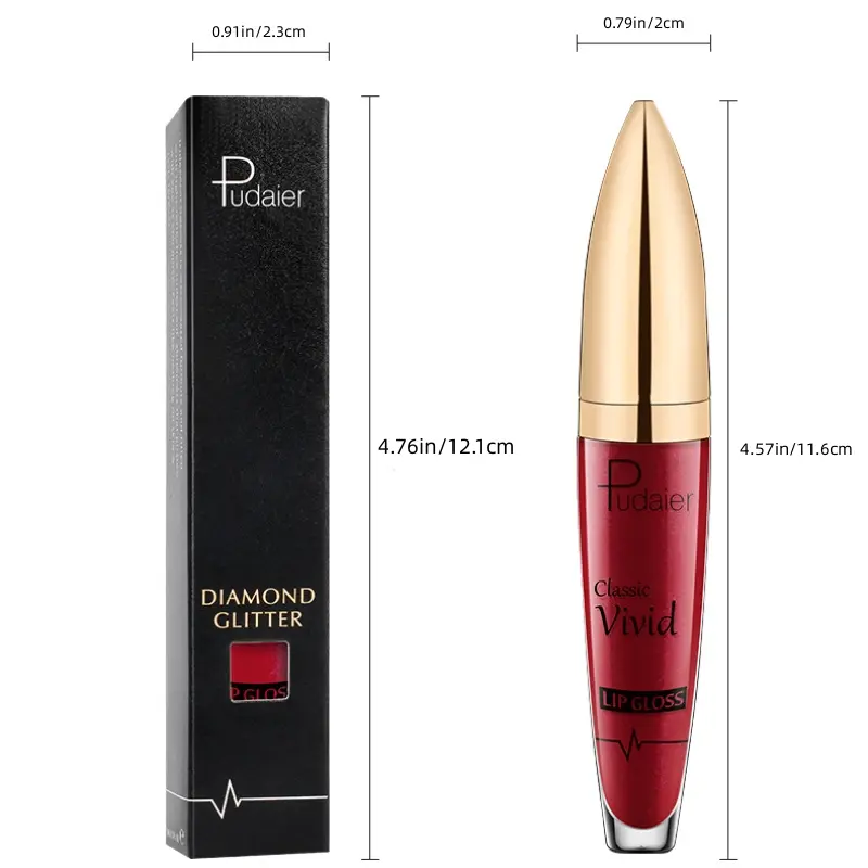 Pudaier Shiny Stars Lip Gloss - Long-Lasting, Moisturizing, Waterproof Lip Glaze with High Gloss Finish Valentine's Day Gifts