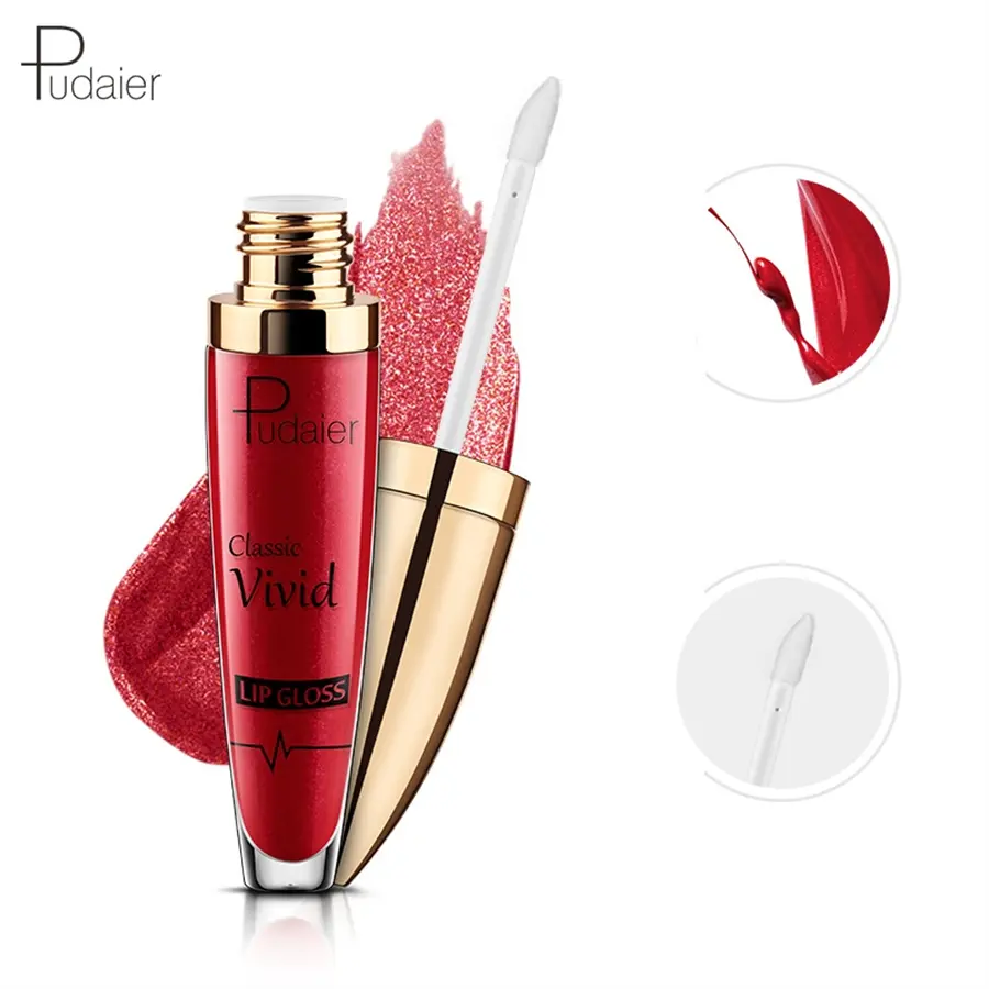 Pudaier Shiny Stars Lip Gloss - Long-Lasting, Moisturizing, Waterproof Lip Glaze with High Gloss Finish Valentine's Day Gifts