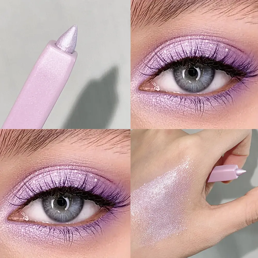 Shimmery Pink Eyeshadow Pencil, Monochrome Highlighting & Brightening Eye Pen, Single Stick, Shimmer Finish Makeup Accessory, Ca