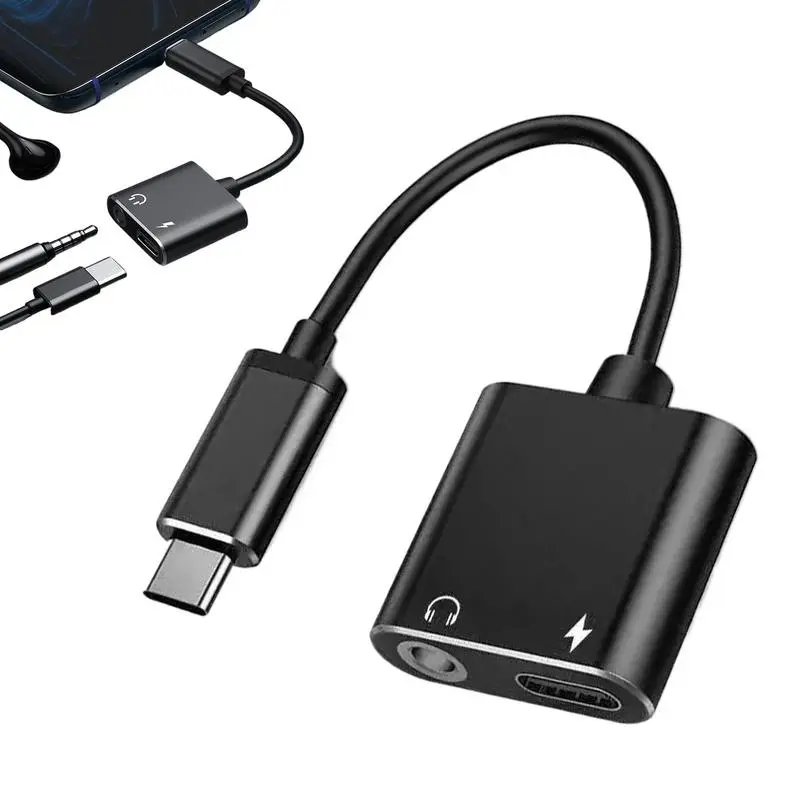 USB C to 3 5 mm Jack Type-C Charging 3.5mm Aux Cable USB C Headphone Adapter 2-in-1 Audio Adapter Tablet Fast Charger Adapter