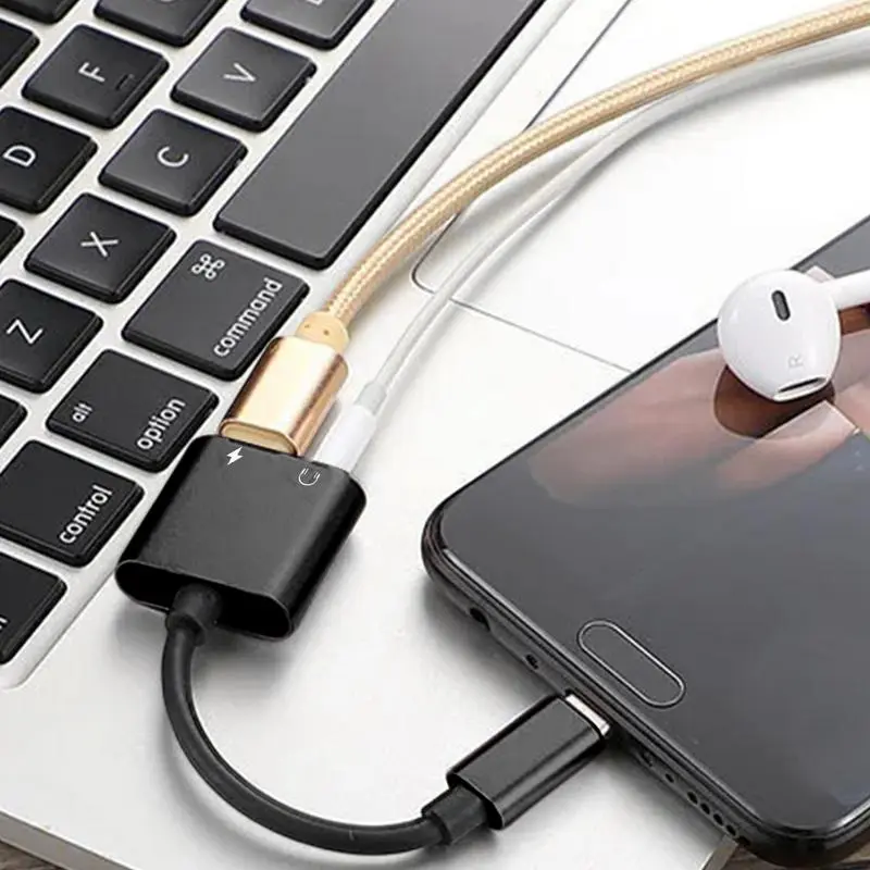 USB C to 3 5 mm Jack Type-C Charging 3.5mm Aux Cable USB C Headphone Adapter 2-in-1 Audio Adapter Tablet Fast Charger Adapter