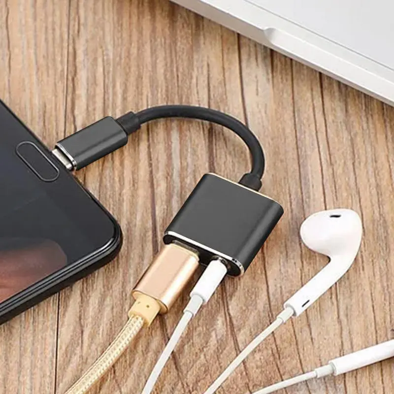 USB C to 3 5 mm Jack Type-C Charging 3.5mm Aux Cable USB C Headphone Adapter 2-in-1 Audio Adapter Tablet Fast Charger Adapter