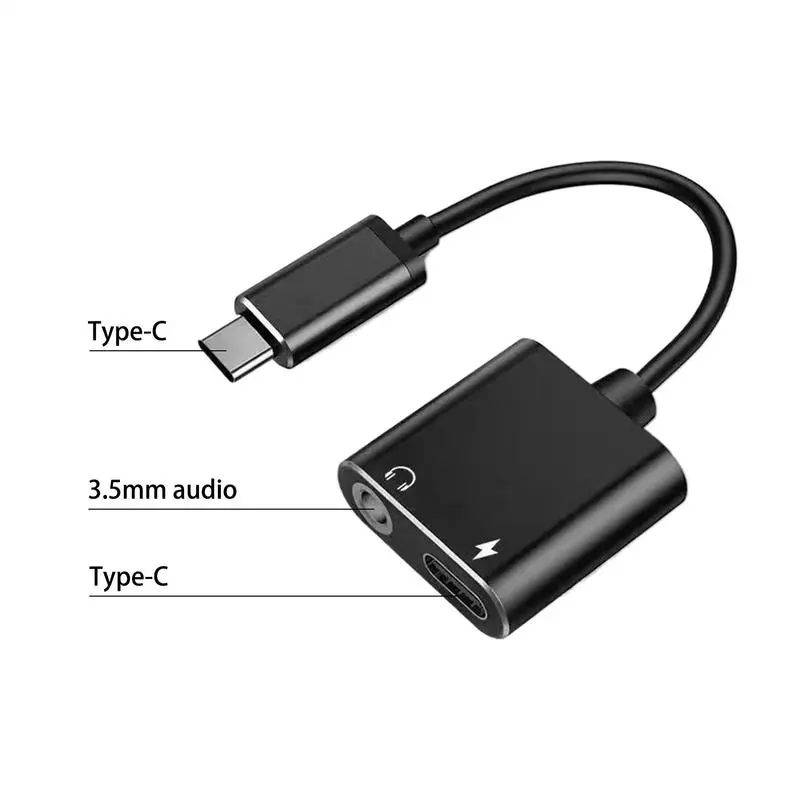 USB C to 3 5 mm Jack Type-C Charging 3.5mm Aux Cable USB C Headphone Adapter 2-in-1 Audio Adapter Tablet Fast Charger Adapter