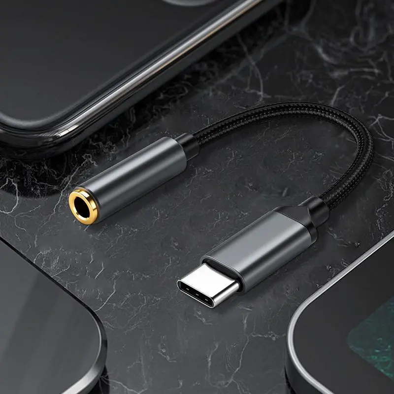 Type C To 3.5mm Aux Audio Adapter Type C 3.5 Jack Earphone Adapter Type C to 3.5mm Headphones AUX Audio Adapter Cable