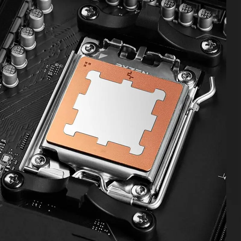 AM5 CPU Guard AM5 Thermal Paste Guard Chips Heat Dissipation Cover Copper CPU Accessories for Offices Homes Companies