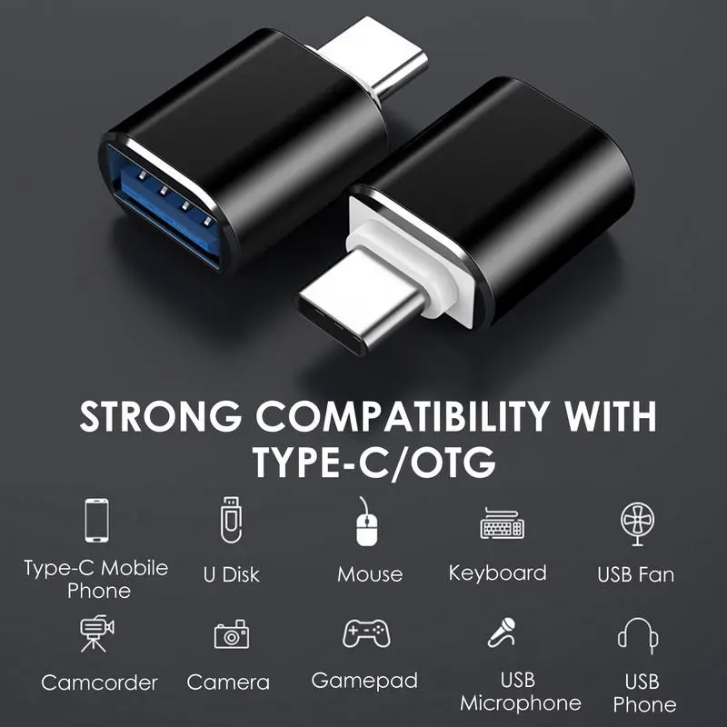 OTG USB 3.0 To Type C Adapter Type C OTG Adapter Portable OTG To USB C Female Connector Small Compatible Cell Phone OTG Adapter