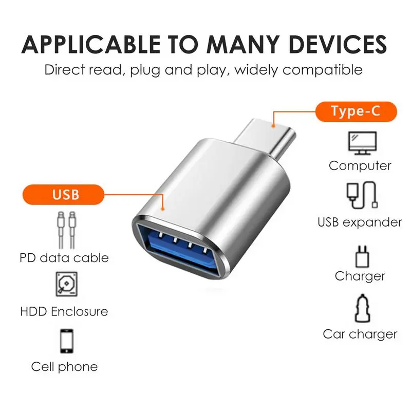 OTG USB 3.0 To Type C Adapter Type C OTG Adapter Portable OTG To USB C Female Connector Small Compatible Cell Phone OTG Adapter