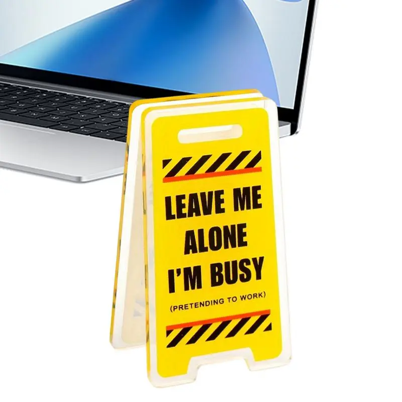 Note Holder For Desk Leave Me Alone I'm Busy Acrylic Clip Warning Sign Shaped Desktop Message Clip Home Office Ornament