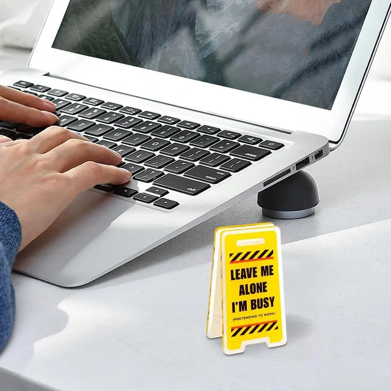Note Holder For Desk Leave Me Alone I'm Busy Acrylic Clip Warning Sign Shaped Desktop Message Clip Home Office Ornament