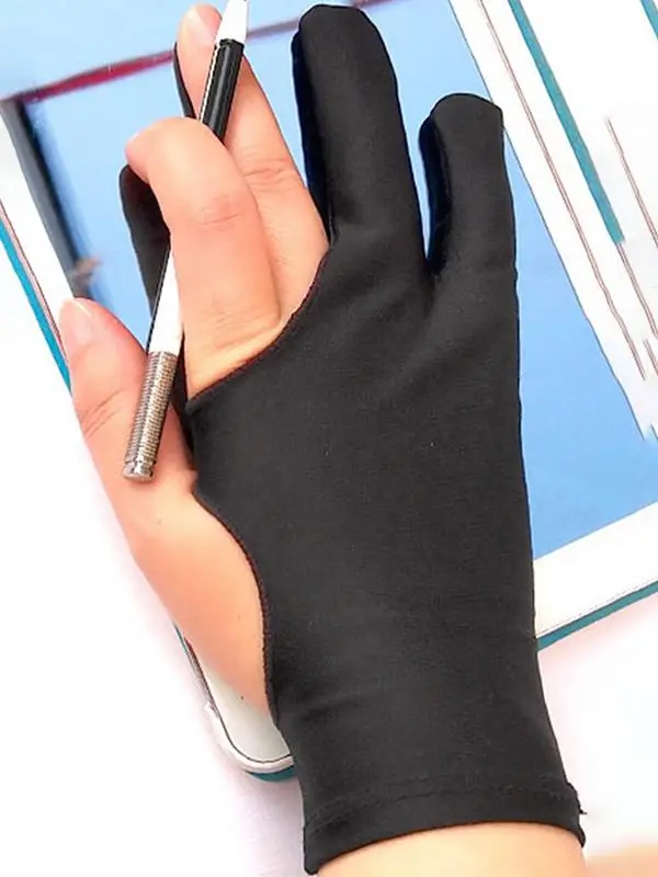 Two Finger Drawing Gloves Antitouch Glove Graphic Tablet Gloves for Tablet Touch Screen Drawing Antimistouch Glove